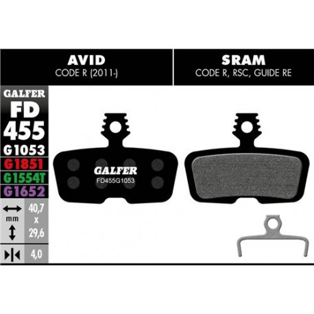 PASTILLAS DE FRENO DE DISCO GALFER AVID CODE