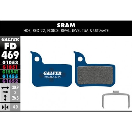 PASTILLAS DE FRENO DE DISCO GALFER ROAD SRAM RED 22 - LEVEL