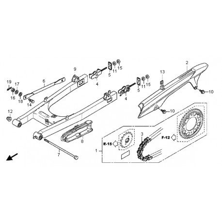 KIT CADENA TRANSMISIÓN HONDA CBF 125