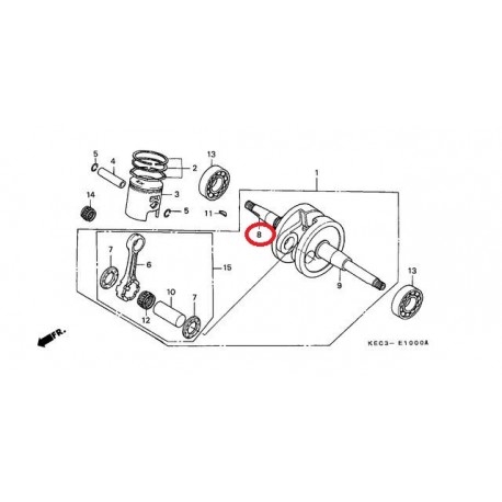 MEDIO CIGÜEÑAL LADO DERECHO PARA HONDA SHADOW 90