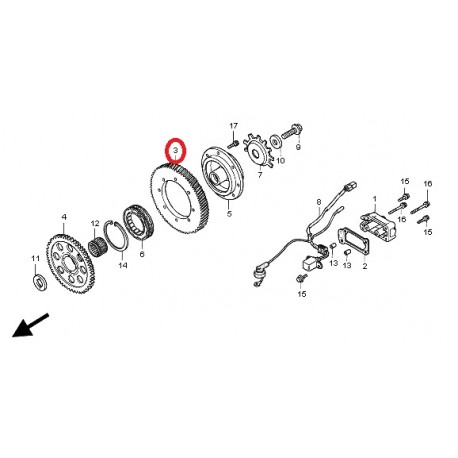 PIÑÓN EMBRAGUE DE ARRANQUE HONDA ST 1100