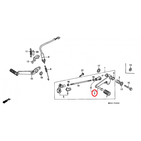 PEDAL DE CAMBIO HONDA CBR 600