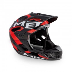 CASCO MET PARACHUTE NEGRO/ROJO BRILLO 51-56