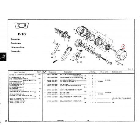 TAPA GENERADOR HONDA CBX 750F