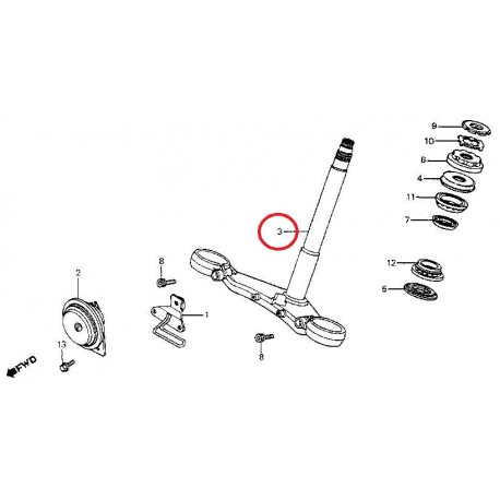 BRIDA INFERIOR CON TIJA HONDA CBX750F